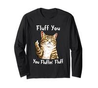 Fluff You Silly Tabby Cat Middle Finger Cat Meme Adult Joke Manga Larga