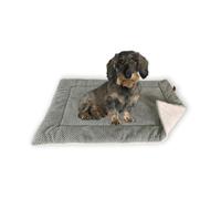 FLUFFINO® Manta para Perros, mullida, Suave y Lavable (tamaño S, 73 x 45 cm, Gris), Ante sintético para una Mayor Resistencia al Deslizamiento, para Perros Grandes y pequeños o Gatos