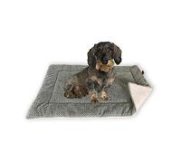 FLUFFINO® Manta para Perros, mullida, Suave y Lavable (tamaño S, 73 x 45 cm, Gris), Ante sintético para una Mayor Resistencia al Deslizamiento, para Perros Grandes y pequeños o Gatos