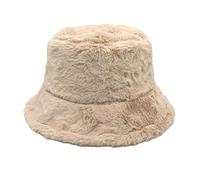 Fluffy Bucket Hat for Women Soft Thicken Wide Brim Fisherman Cap Ladies Girls Stylish Vintage Winter Warm Windproof Cap Winter Hat Headwear