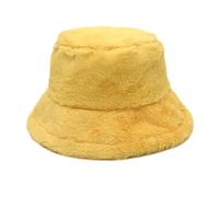 Fluffy Bucket Hat for Women Soft Thicken Wide Brim Fisherman Cap Ladies Girls Stylish Vintage Winter Warm Windproof Cap Winter Hat Headwear
