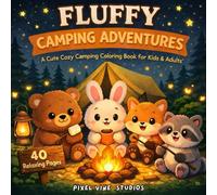 Fluffy Camping Adventures: A Cute Cozy Camping Coloring Book for Kids & Adults (World of Fluffies)