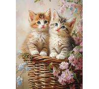 Fluffy Cat 120 Piece Jigsaw Puzzles for Adults, Colourful, Challenging & Brainteasing Adult Puzzles 120 Pieces Basket, Fun jigsaws for The Whole Family 10x8 Inch