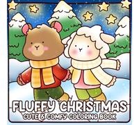 Fluffy Christmas: Winter Coloring Book for Adults and Teens Featuring Cozy Hygge Holiday Scenes with Cute Animal Characters for Relaxation and Mindfulness