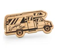 Fluffy Dreams Tabla de cortar para desayuno, diseño de Camper Vanlife, de bambú, retro, con forma de autocaravana, para camping, decoración de campistas, regalo de ocio, tamaño aprox. 32 x 18 cm