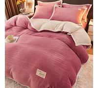 Fluffy Elegant Elegant Colder Cover Set for Beds Couch, Luxury Warm Landing Manahet Cozy Divet Set Comfy Lavable (Color: Rosa, tamaño: Queen 4pcs)