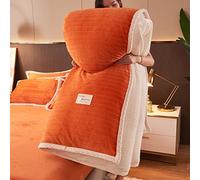 Fluffy Elegant Elegant Colder Cover Set para Camas Sofá, Luxury Warm Landing Manta Cozy Divet Set Conocido Lavable (Color: Naranja, Tamaño: Queen 4pcs)