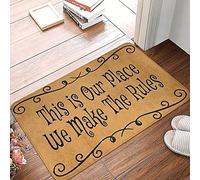 Fluffy Este Es Nuestro Lugar Nosotros Hacemos Las Reglas Felpudos Limpia Felpudo Entrada Impermeable Alfombra Atrapapolvo para Ducha Entradas Bañera 40 X 60Cm