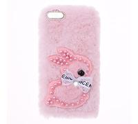 Fluffy Fur Plush Funda para iPod Touch 7 Case Glitter Gems Fluffy Fur Skin Plush Cover Bonita Rabbit Soft Gel Case Silicona Protectora TPU Bumper Funda para iPod Touch 5 Touch 6 Touch 7,Conejo Rosa