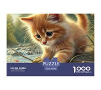 Fluffy Kitten Playing with Autumn Leaves Papel De Calidad Excelente Hobby para Momentos Tranquilos, Fines De Semana Y Relax Vacacional 70x50cm/1000pcs