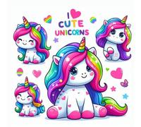 Fluffy Unicorns Colouring Book: 50 cute and adorable images ❤️