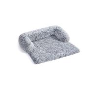 Feandrea FluffyHug Cama para Perros, Tela de Felpa, Alfombrilla, Funda Protectora para Sofá, Talla L, para Perros Medianos, 95 x 85 x 16 cm, Gris Ombré PGW222G01
