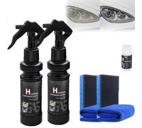 Fluid de reparación de faros del carro, limpiador de recubrimiento de cerámica automotriz de cerámica para la reparación de los faros amarillento, neblina, rasguños, oxidación, protección (2pcs)