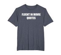 Fluido en Citas de películas Camiseta, Hombre Tallas Grandes, Azul Jaspeado, 4X Alto