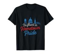 Fluido en el diseño de Letras a Mano de Hometown Pride Camiseta