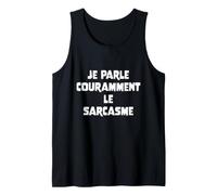 Fluido en el Sarcasmo francés Divertido Cita para los Amantes del Humor seco Camiseta sin Mangas