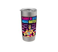 Fluido en las citas de películas de los 80 Mujeres divertidas & Amantes del cine para niñas Vaso térmico de acero inoxidable de doble pared