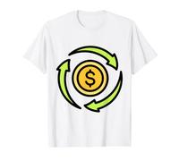 Flujo Circular de Dinero Camiseta gráfica económica, Hombre, Blanco, S