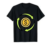 Flujo Circular de Dinero Camiseta gráfica económica, Hombre, Negro, M