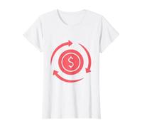 Flujo Circular de Dinero Camiseta gráfica económica, Mujer, Blanco, XS