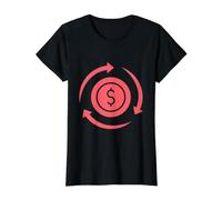 Flujo Circular de Dinero Camiseta gráfica económica, Mujer, Negro, S