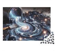 Flujo de Pintura Cósmica Rompecabezas de 1000 Piezas Noche de Juego para Adultos Galaxia Vertida de Lata Premium Robusto Vibrante Desafiante Difícil Alivio del Estrés 52x38cm/1000pcs