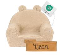 Flumi Sillón Infantil Personalizado para Niños con Nombre Grabado, Asiento para Sala de Juegos para Bebé (Cordero Oscuro)