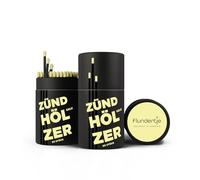 Flundertje Cerillas de Hamburgo - Cerillas de 10 cm de largo, cerillas grandes para velas y chimeneas, regalo de alta calidad (amarillo)