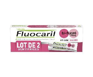 Fluocaril Cosmetic Pasta de dientes bifluorada 145 mg para dientes sensibles Pack de 2 x 75 ml