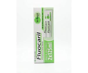 Fluocaril Duplo Bi-Fluoré menta pasta dentífica 2X125ml. Previene la caris dental.