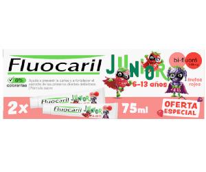 Fluocaril Junior Gel Dentifrico Frutos Rojos 6-13 Años 2x75 ml FORMATO AHORRO
