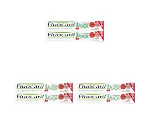 FLUOCARIL Junior Gel Frutos Rojos, Blanco, 75 ml (Paquete de 6)