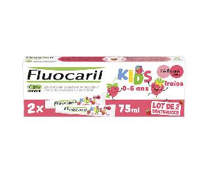 Fluocaril Kids 3-6 años Pasta de Dientes en Gel Fresa Pack de 2 x 75ml