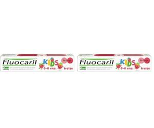 Fluocaril Kids - Bi-Fluoré 100 mg Pasta Dentífrica Anticaries Sabor Fresa - Esmalte Reforzado, Fortalece los dientes de leche, Eficacia Clínicamente Probada - 75 ml (Paquete de 2)