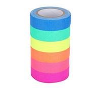 Fluorescent Cloth Tape Glow in The Dark Luminous High Viscosity Self Adhesive Removable Cotton Cloth Tape for Indoor Outdoor Warning Decoration 6Pcs Neon Colors