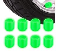 Fluorescent Tire Valve Caps - Glowing Tyre Valves Caps | Glow In The Dark Valves Stem Cap | 8 Piece Universal 0.3 Inch Glowing Valve Stem Cap For Car SUVs Trucks Motorcycles Motorbikes Bicycles