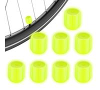 Fluorescent Tire Valve Caps - Glowing Tyre Valves Caps | Glow In The Dark Valves Stem Cap | 8 Piece Universal 0.3 Inch Glowing Valve Stem Cap For Car SUVs Trucks Motorcycles Motorbikes Bicycles