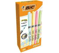 Fluorescentes marca BIC modelo Bic Highlighter Grip Pack de 12 Marcadores Fluorescentes Pastel - Punta Biselada - Trazo entre 1.60 y 3.30mm - Grip Texturizado - Colores Pastel Surtidos