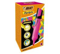 Fluorescentes marca BIC modelo Bic Marking Highlighter Flat Marcador Fluorescente - Punta Biselada - Trazo entre 1.70 y 4.80 mm - Tinta con Base de Agua - Color Rosa