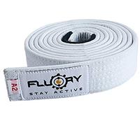 FLUORY BJJ Cinturón brasileño Jiu Jitsu con color blanco, morado, azul, marrón, negro para tamaño A0, A1, A2, A3, A4.