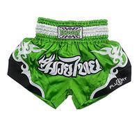 FLUORY - Pantalones cortos para artes marciales mixtas, kickboxing, lucha en jaula o Muay Thai, ropa deportiva para entrenamiento, verde, M