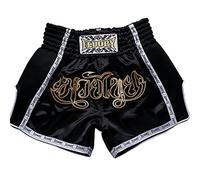 FLUORY - Pantalones cortos para artes marciales mixtas, kickboxing, lucha en jaula o Muay Thai, ropa deportiva para entrenamiento, Hombre, Mtsf05-black, XS