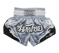 FLUORY - Pantalones cortos para artes marciales mixtas, kickboxing, lucha en jaula o Muay Thai, ropa deportiva para entrenamiento, Mujer, Gris plateado., M