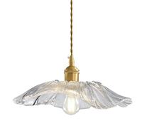 Flush Mount Ceiling Lighting Fixtures,Nordic Retro Style Chandelier,Creative Personality Leaf-Shaped Brass Glass Pendant Lamp,Tea Room Restaurant Coffee House Decoration Hanging Light