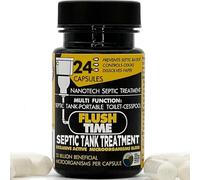 FLUSHTIME Tratamiento de tanque séptico | Suministro de 24 meses | Evita el respaldo séptico | Mantenimiento séptico preventivo mensual | Aditivo potenciador natural del sistema séptico desechable