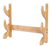 Flute Stand 12 x 3 x 9" 2-tier Natural Bamboo Display Rack Elegant Show Rack Stable Flute Organizer Practical and Beautiful Display Stands for, Musical Instrument, Knife, Sword S