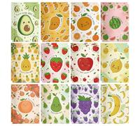Flutesan 36 Sets Fruit Inspirational Pocket Notebooks Bulk 12 Styles Mini Motivational Notepads Encouragement Quote Notebooks with Positive Affirmations for Employee Office Coworker Teacher (Stitched)