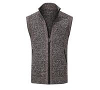 FlutVolt Chaleco de forro polar para hombre: chaleco acolchado de forro polar 5XL, chaleco ligero para trabajo, softshell, para otoño e invierno, ajustado, para hombre, café, L