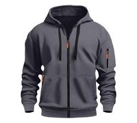 FlutVolt Sudadera con capucha para hombre, sudadera con capucha para hombre, sudadera de gran tamaño con capucha, chaqueta de transición con capucha con cremallera para hombre, gris oscuro, S