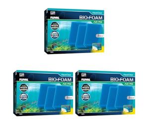 Fluval Bio-Foam Azul para Filtro Mochila para Acuario AquaClear AC70, 3 pc (Paquete de 3)